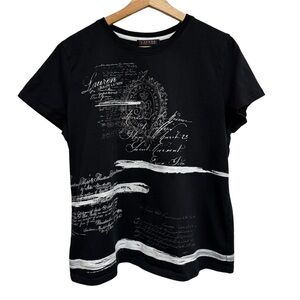 Lauren Ralph Lauren Graphic Tee Shirt Women XL Y2K Sparkle Crest Preppy